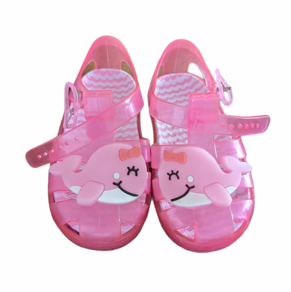 Pink jelly whale sandals size 4